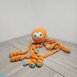 Hanna Andersson Knit Orange Octopus Plush Stuffed Toy Blue Kids Play Ocean Sea